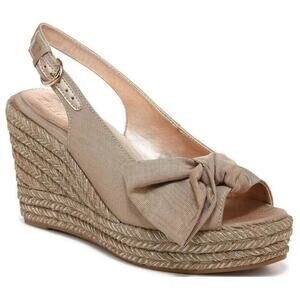 Naturalizer Women's Bettina Peep-Toe Slingback Wedge Sandals, Beige Size 7.5M